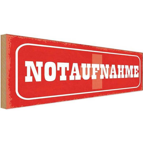 Vianmo Insegna In Legno 10X27 Cm Notaufnahme-image