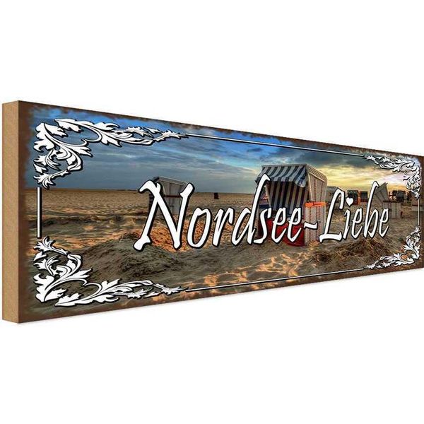 Vianmo Insegna In Legno 10X27 Cm Nordsee - Liebe-image