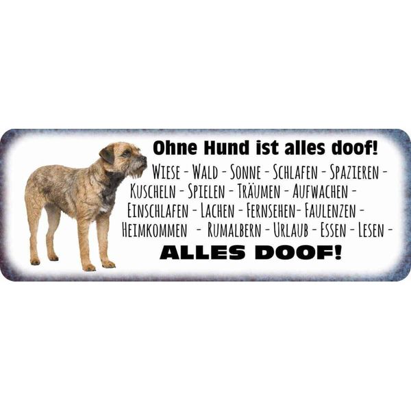 Vianmo Insegna In Legno 10X27 Cm Ohne Hund Ist Alles Doof-image