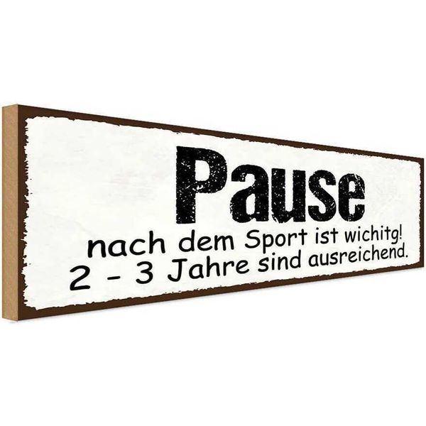 Vianmo Insegna In Legno 10X27 Cm Pause Nach Dem Sport Wichtig-image