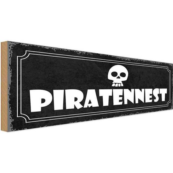 Vianmo Insegna In Legno 10X27 Cm Piratennest-image