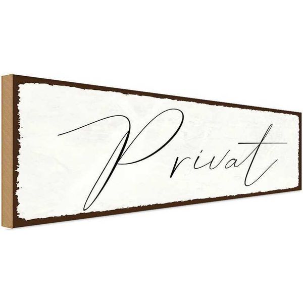 Vianmo Insegna In Legno 10X27 Cm Privat-image