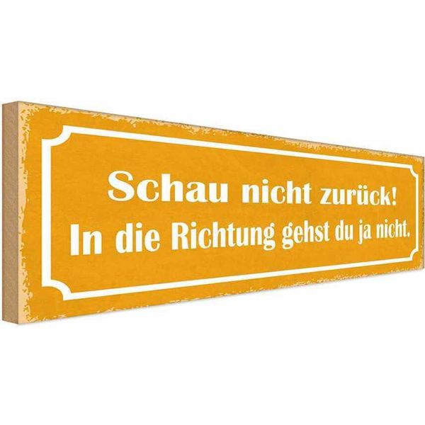 Vianmo Insegna In Legno 10X27 Cm Schau Nicht ZurüCk-image