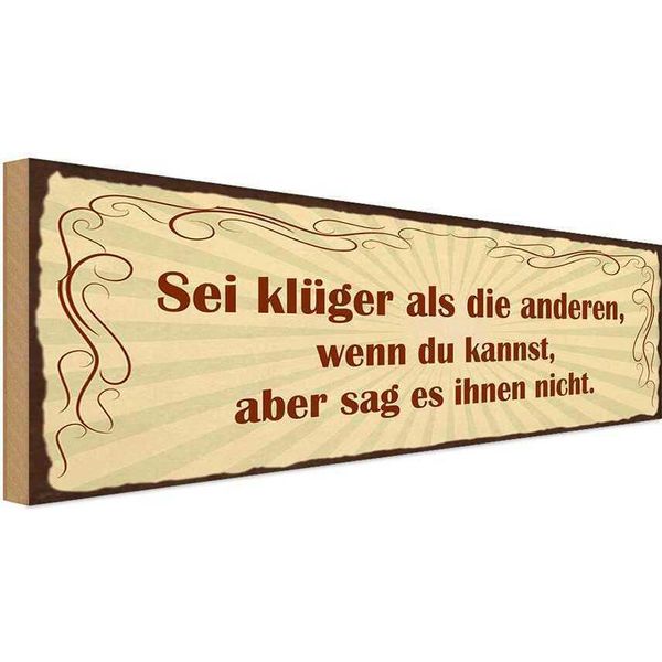 Vianmo Insegna In Legno 10X27 Cm Sei KlüGer Aber Sag Es Nicht-image