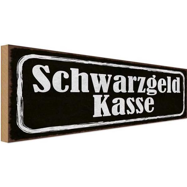 Vianmo Insegna In Legno 10X27 Cm Schwarzgeld Kasse Geld-image