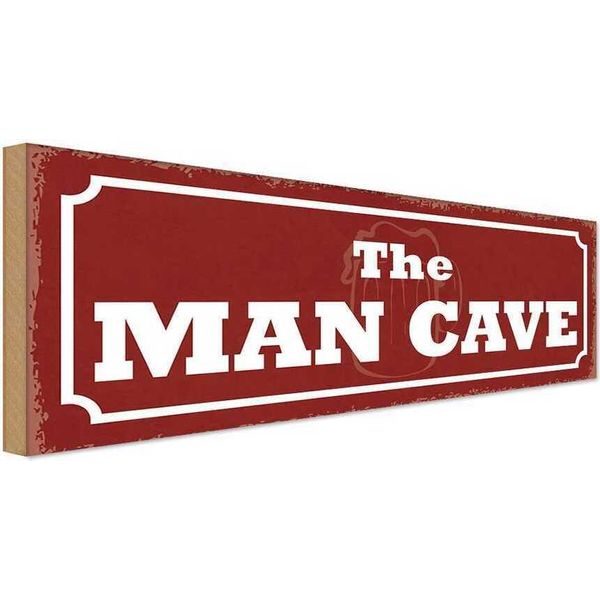 Vianmo Insegna In Legno 10X27 Cm Thze Man Cave MäNner Bier-image