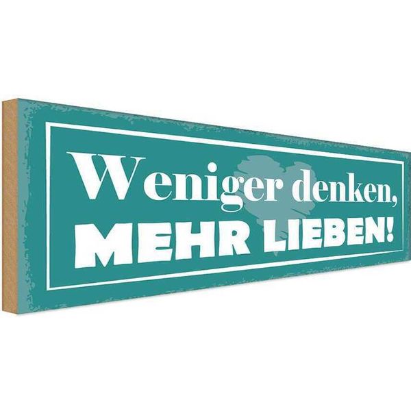Vianmo Insegna In Legno 10X27 Cm Weniger Denken Mehr Lieben-image