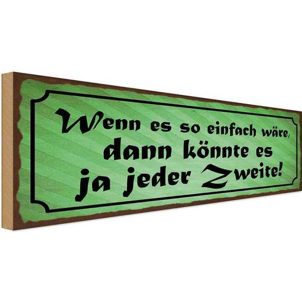 Vianmo Insegna In Legno 10X27 Cm Wenn Einfach WäRe KöNnte Jeder-image