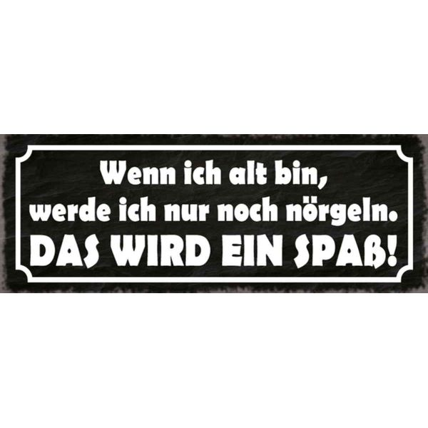 Vianmo Insegna In Legno 10X27 Cm Wenn Ich Alt Bin Werde NöRgeln-image