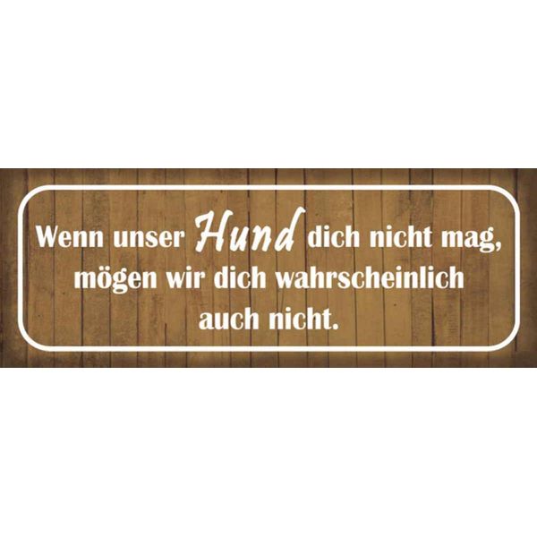 Vianmo Insegna In Legno 10X27 Cm Wenn Unser Hund Dich Nicht Mag-image