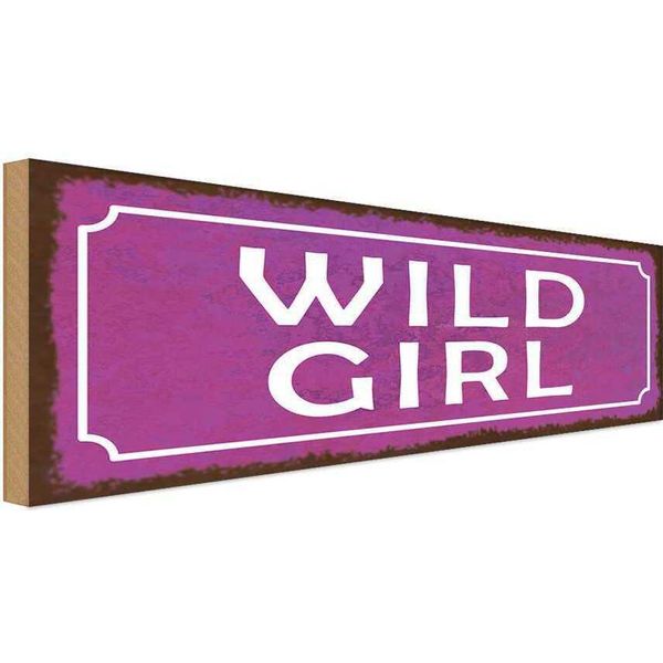 Vianmo Insegna In Legno 10X27 Cm Wild Girl-image