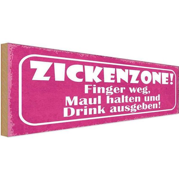 Vianmo Insegna In Legno 10X27 Cm Zickenzone Finger Weg Maul-image