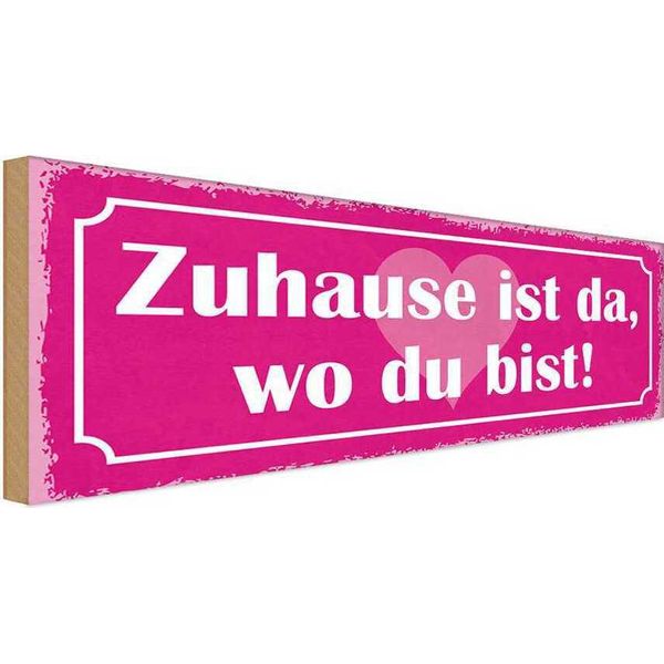 Vianmo Insegna In Legno 10X27 Cm Zuhause Ist Da Wo Du Bist-image