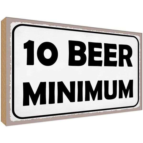 Vianmo Insegna In Legno 30X40 Cm 10 Beer Minimum Bier Alkohol-image