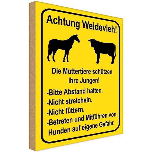 Vianmo Insegna In Legno 40X30 Cm Achtung Weidevieh Nicht FüTtern-image