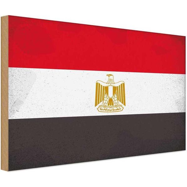 Vianmo Insegna In Legno 30X40 Cm Bandiera ÄGypten Flag Of Egypt-image
