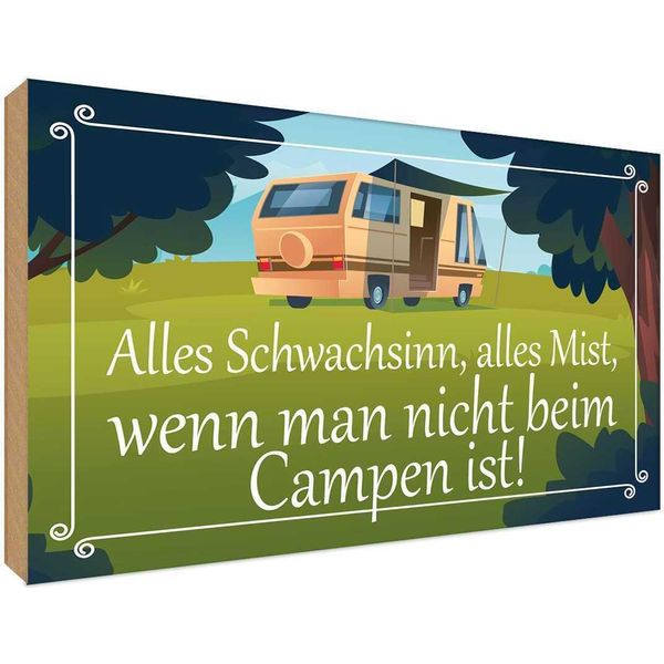 Vianmo Insegna In Legno 30X40 Cm Alles Mist Nicht Beim Campen Ist-image