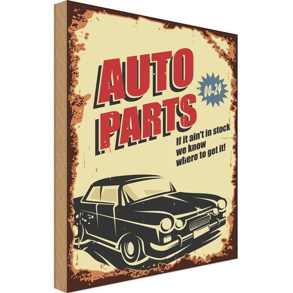 Vianmo Insegna In Legno 40X30 Cm Auto Parts 00-24 Service-image