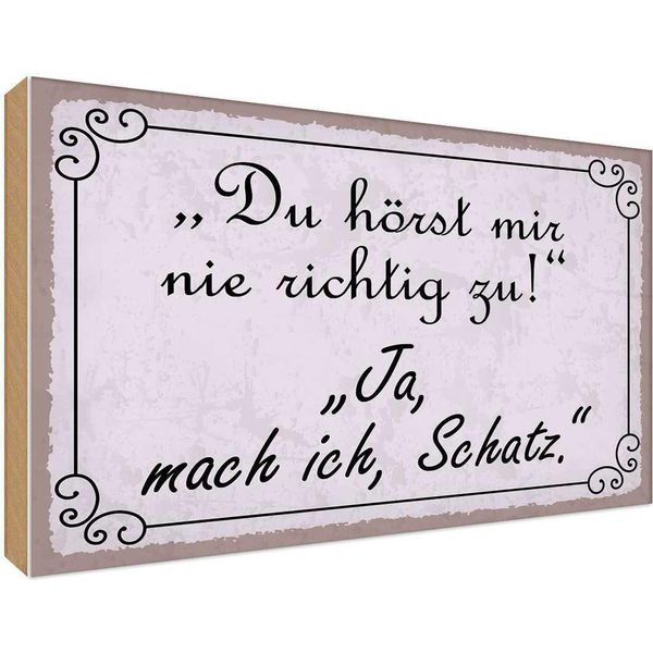 Vianmo Insegna In Legno 30X40 Cm Du HöRst Mir Nicht Richtig Zu-image