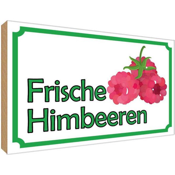 Vianmo Insegna In Legno 30X40 Cm Frische Himbeeren Hofladen-image