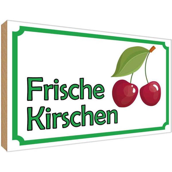 Vianmo Insegna In Legno 30X40 Cm Frische Kirschen Hofladen-image