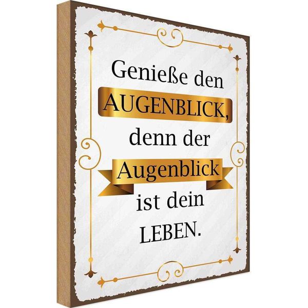 Vianmo Insegna In Legno 40X30 Cm GenießE Den Augenblick Denn-image
