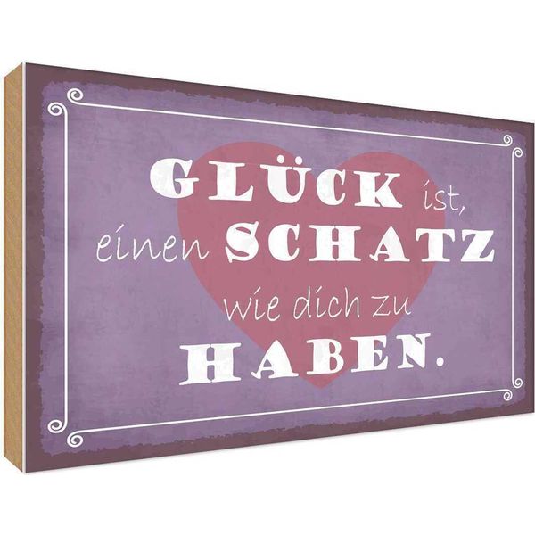 Vianmo Insegna In Legno 30X40 Cm GlüCk Ist Schatz Dich Zu Haben-image