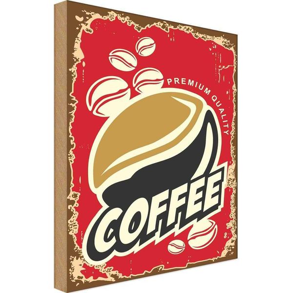 Vianmo Insegna In Legno 40X30 Cm Kaffee Premium Quality Coffee-image