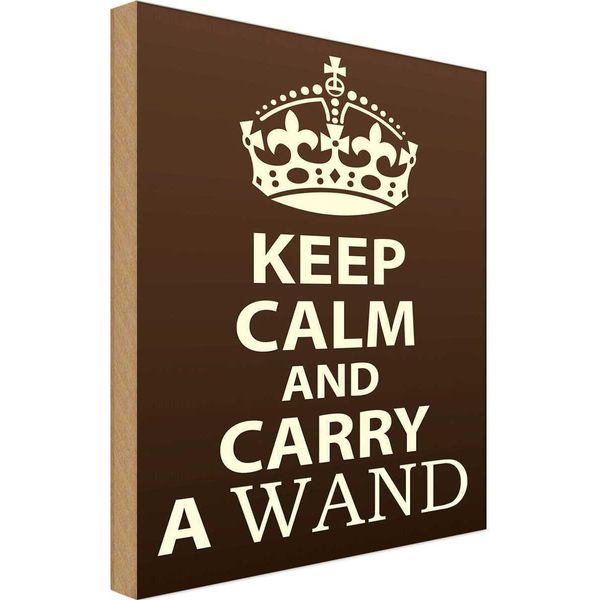 Vianmo Insegna In Legno 40X30 Cm Keep Calm And Carry A Wand-image
