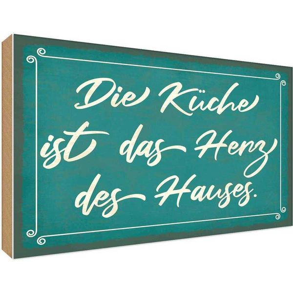 Vianmo Insegna In Legno 30X40 Cm KüChe Ist Das Herz Des Hauses-image