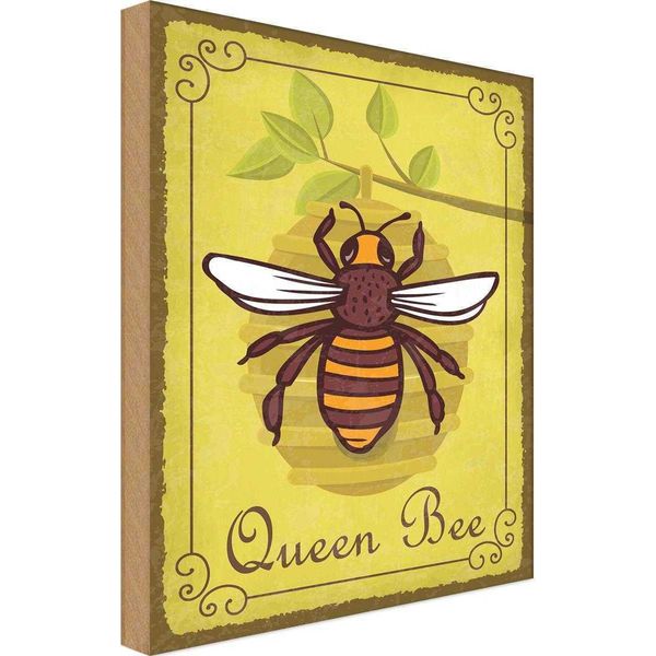 Vianmo Insegna In Legno 40X30 Cm Queen Bee Biene Honig Imkerei-image