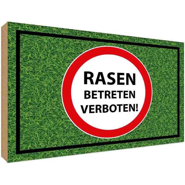 Vianmo Insegna In Legno 30X40 Cm Rasen Betreten Verboten-image