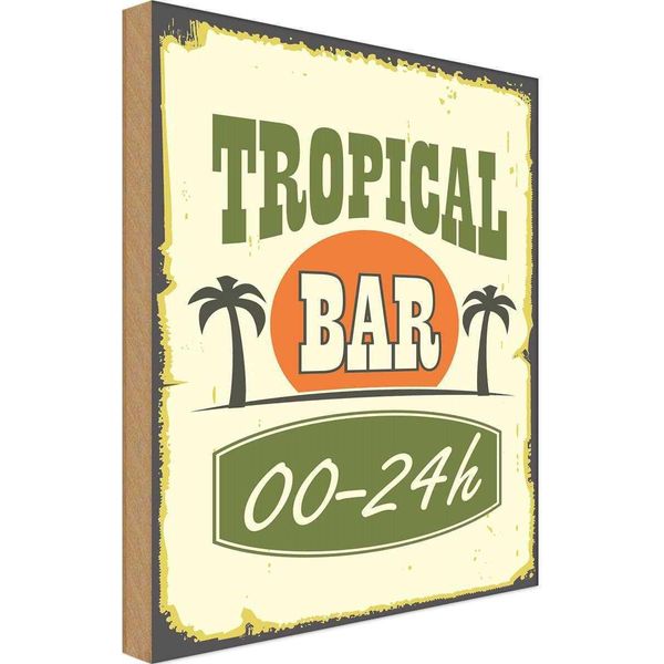 Vianmo Insegna In Legno 40X30 Cm Tiki Bar 00 - 24 H-image