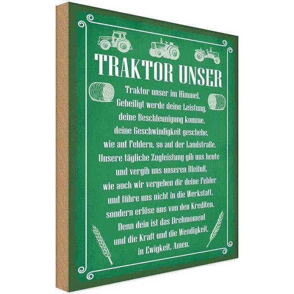 Vianmo Insegna In Legno 40X30 Cm Traktor Unser In Ewigkeit Amen-image