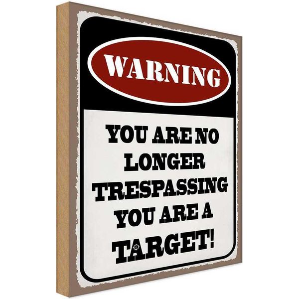 Vianmo Insegna In Legno 40X30 Cm Warning You No Longer You Target-image