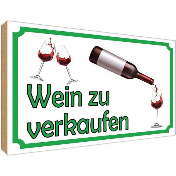 Vianmo Insegna In Legno 30X40 Cm Wein Zu Verkaufen Alkohol-image