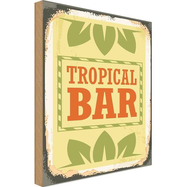 Vianmo Insegna In Legno 40X30 Cm Tropical Bar Sommer-image