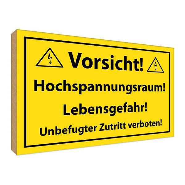 Vianmo Insegna In Legno 30X40 Cm Vorsicht Hochspannungsraum-image