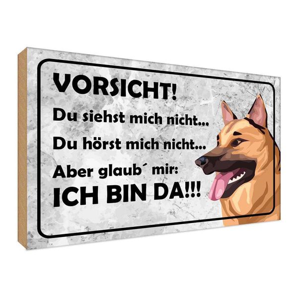 Vianmo Insegna In Legno 30X40 Cm Vorsicht Hund Du Siehst Mich Nicht-image