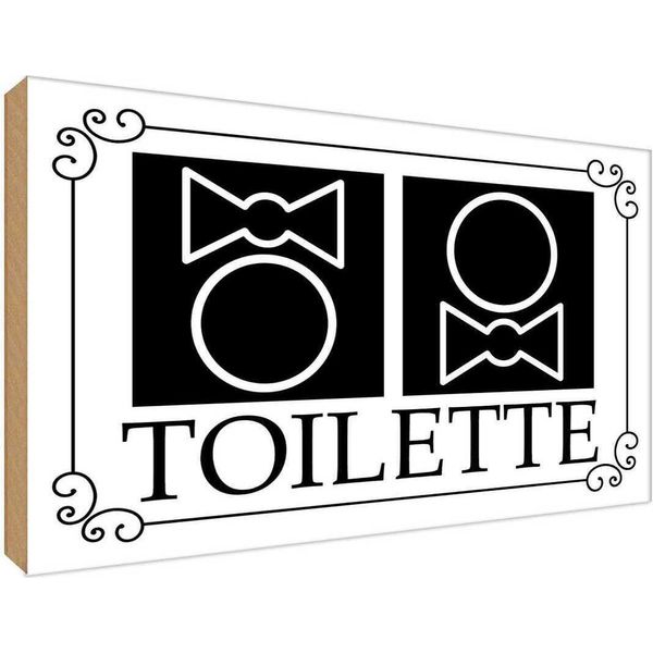 Vianmo Insegna In Legno 30X40 Cm Wc Piktogramm Toilette-image