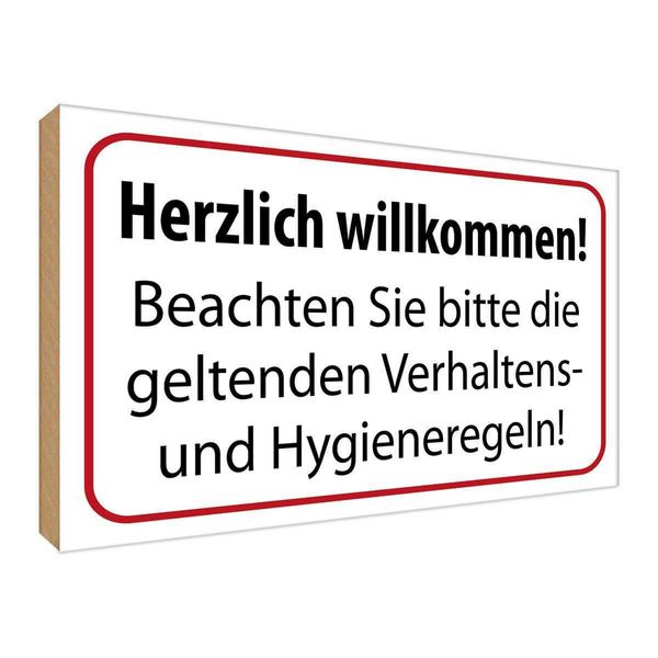 Vianmo Insegna In Legno 30X40 Cm Verhaltens- Und Hygienenregeln-image