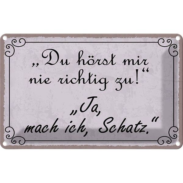 Vianmo Insegna Di Latta 20X30 Cm Du HöRst Mir Nicht Richtig Zu-image