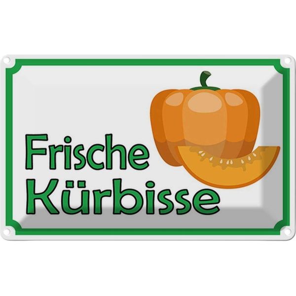 Vianmo Insegna Di Latta 20X30 Cm Frische KüRbisse Hofladen-image