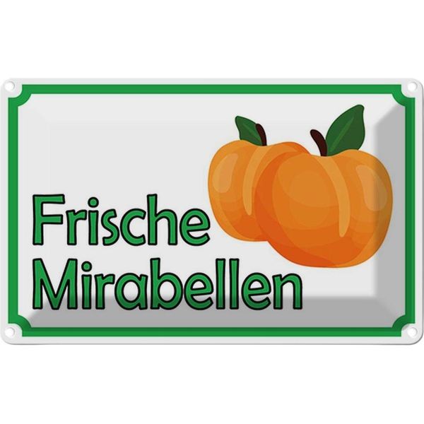 Vianmo Insegna Di Latta 20X30 Cm Frische Mirabellen Hofladen-image