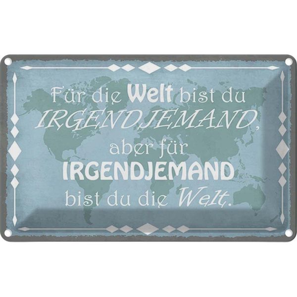 Vianmo Insegna Di Latta 20X30 Cm FüR Welt Bist Du Irgendjemand-image