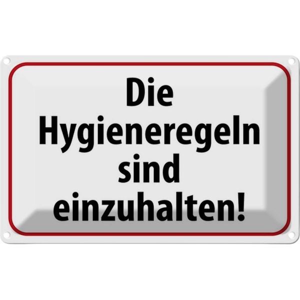 Vianmo Insegna Di Latta 20X30 Cm Hygieneregeln Sind Einzuhalten-image