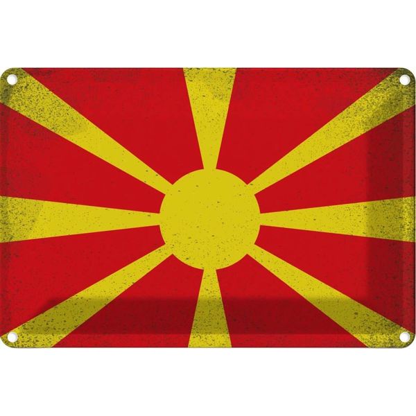 Vianmo Insegna Di Latta 12X18 Cm Mazedonien Macedonia Vintage-image
