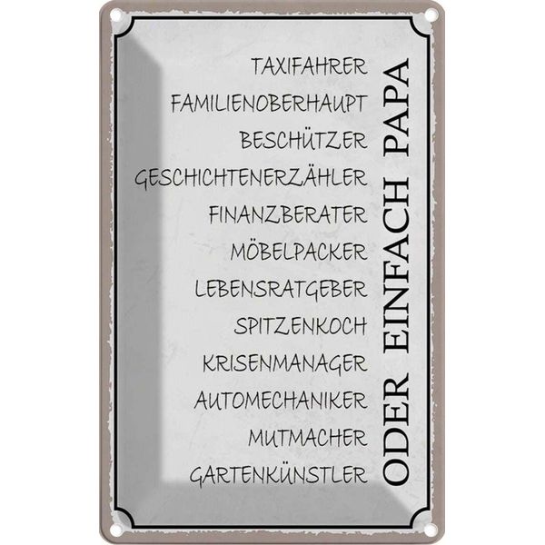 Vianmo Insegna Di Latta 18X12 Cm Papa Taxifahrer BeschüTzer-image