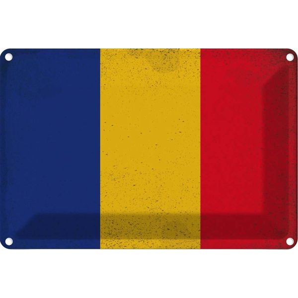Vianmo Insegna Di Latta 12X18 Cm Bandiera RumäNien Flag Of Romania Vintage-image
