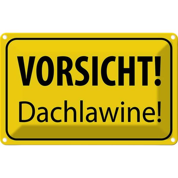 Vianmo Insegna Di Latta 20X30 Cm Vorsicht Dachlawine Warnschild-image